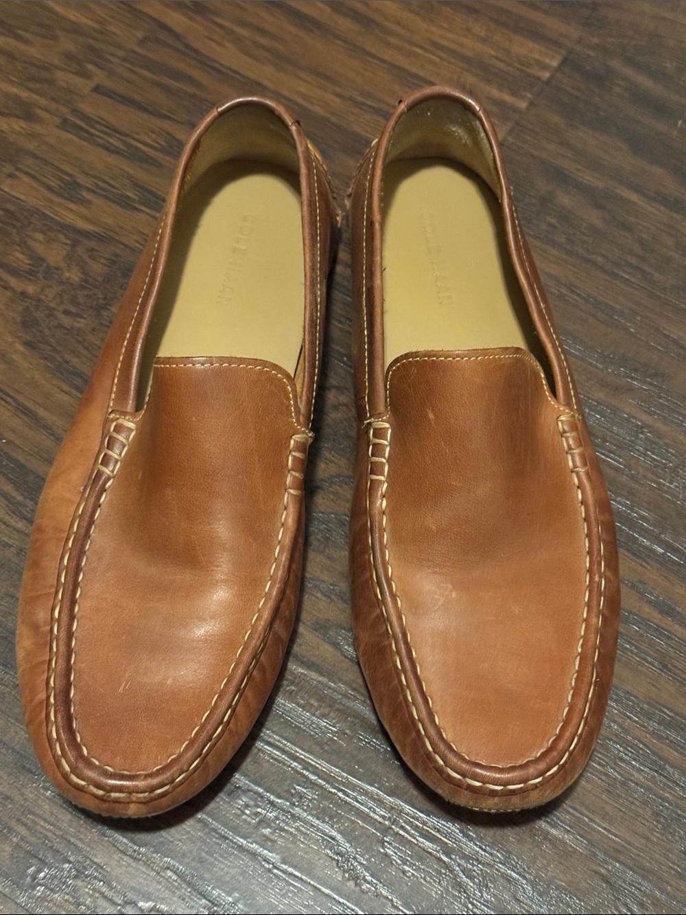 Cole Haan Men's Tan Leather Slip-On Loafers